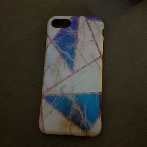 iPhone 8 blue and gold phone case
